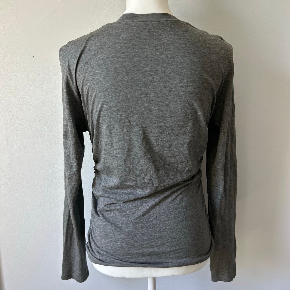 Theory Dark Gray Cotton Longsleeve Cinched Side Closet Staple Small - Picture 4 of 5